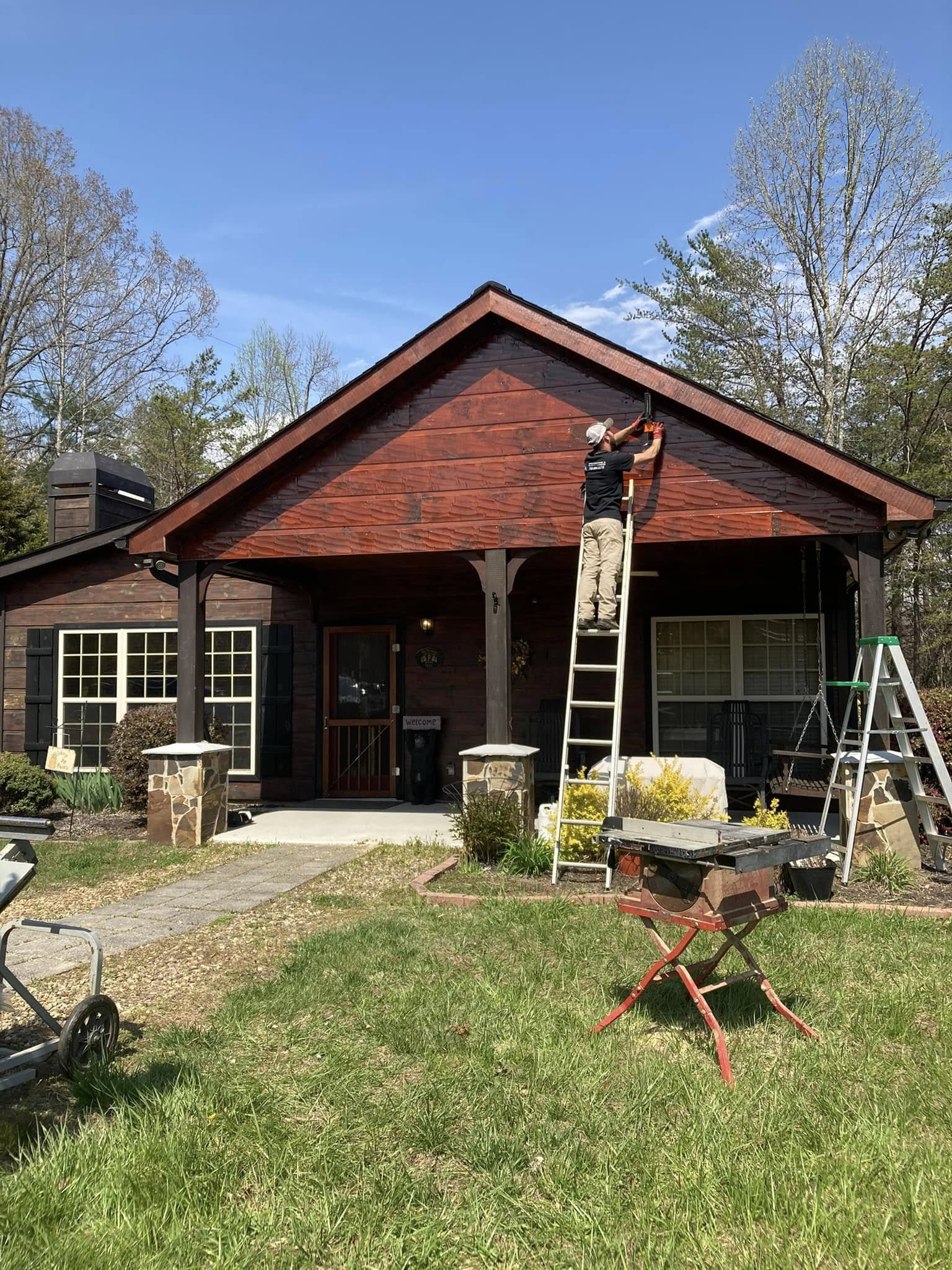 Custom carpentry and railing work for a mountain home in Union County Custom carpentry and railing work for a mountain home in Union County