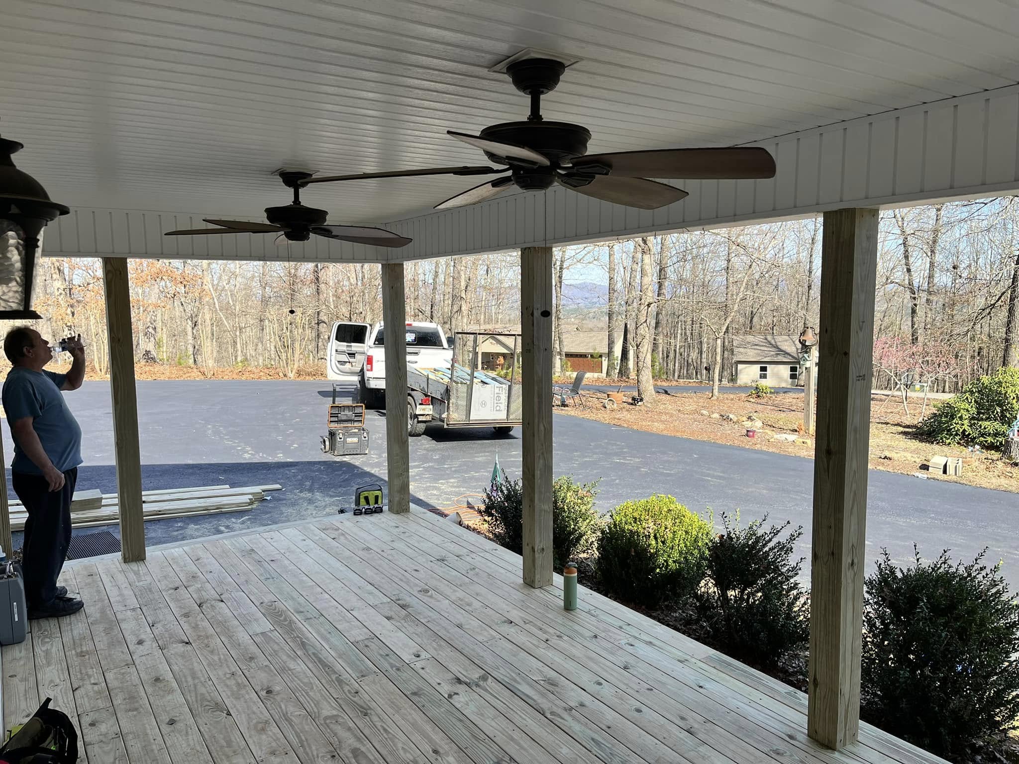 Deck posts, rails, and finishes for a Blairsville, GA remodel Deck posts, rails, and finishes for a Blairsville, GA remodel